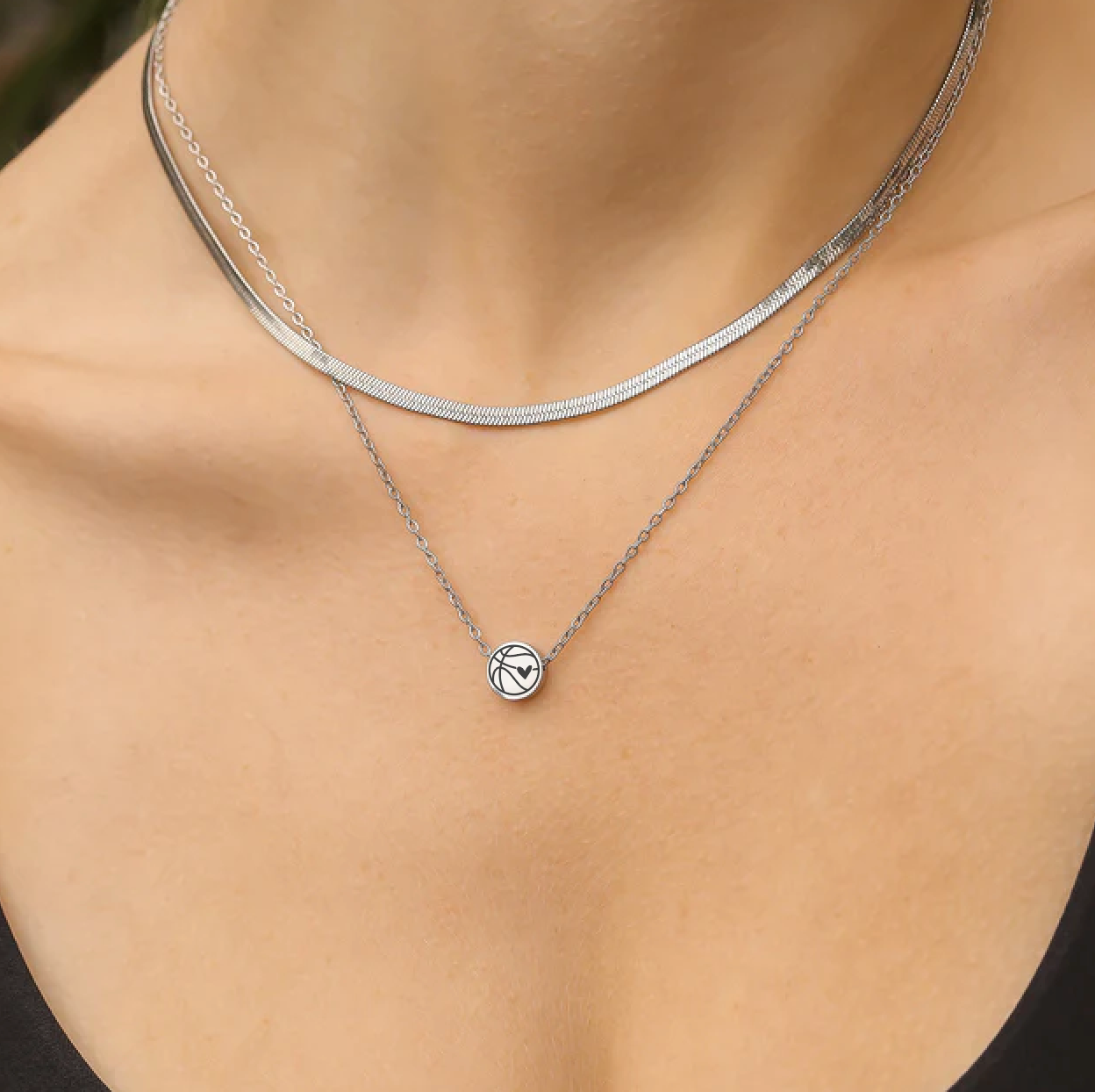 Petite Engraved Basketball Pendant