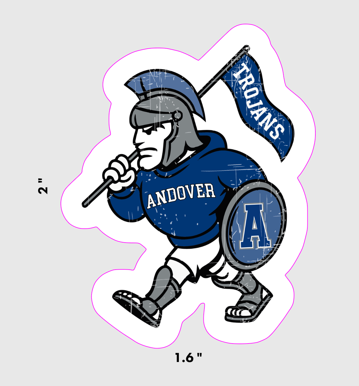 Trojan Retro Mascot Waterproof Vinyl Sticker (AMS)