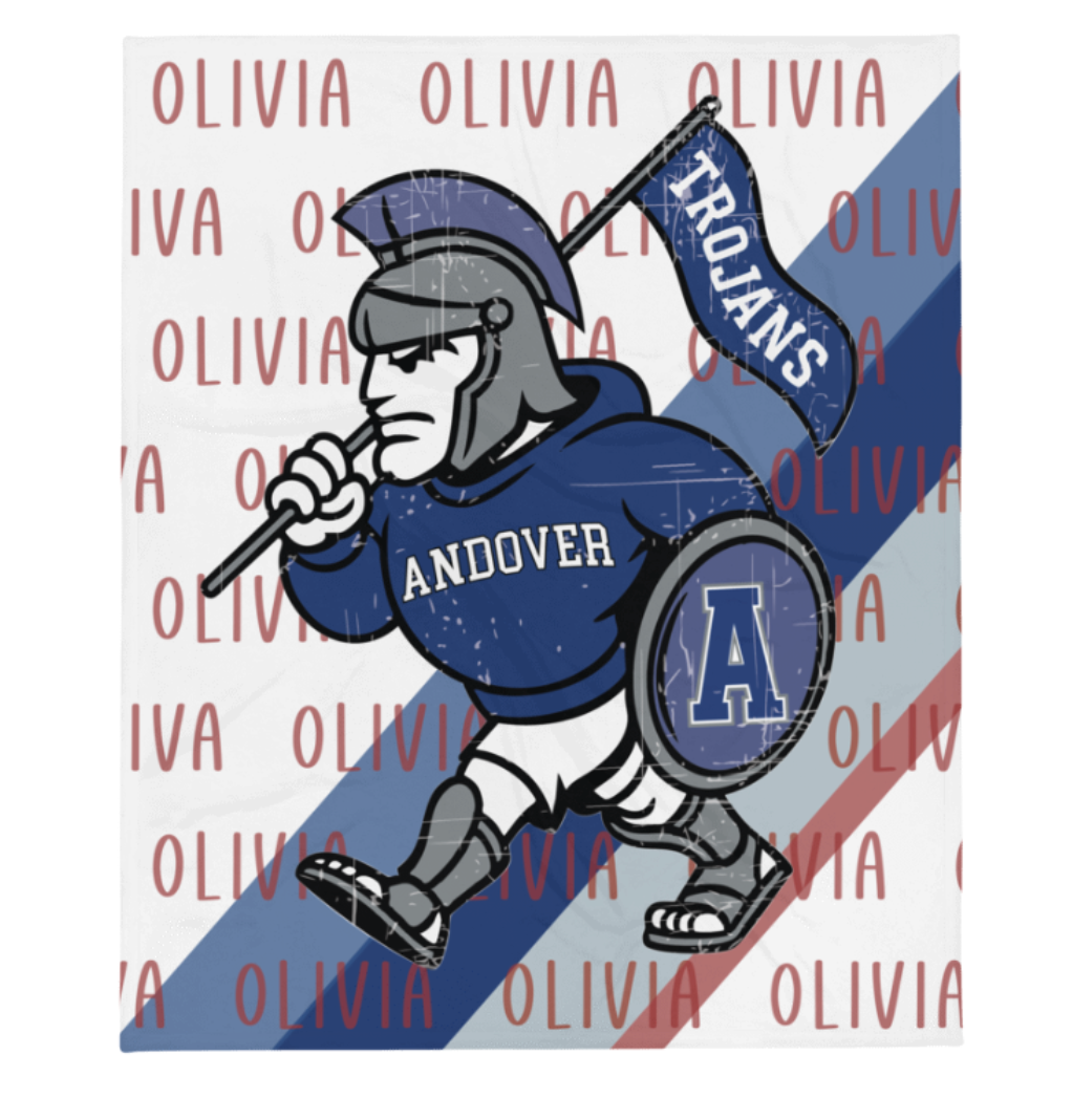 Custom Name Retro Trojan Mascot Minky (AMS)