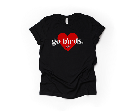 Ladies Go Birds Heart Tee (MMS)