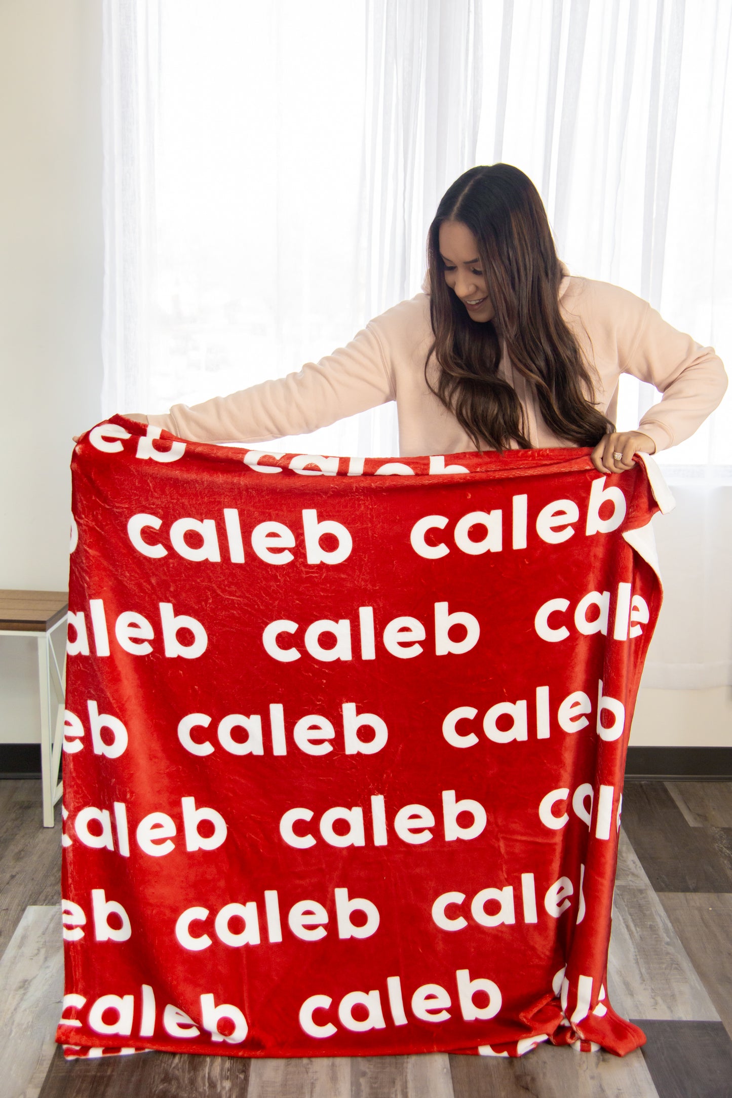 Repeating Name Blanket / Soft Minky Blanket Personalized with Name