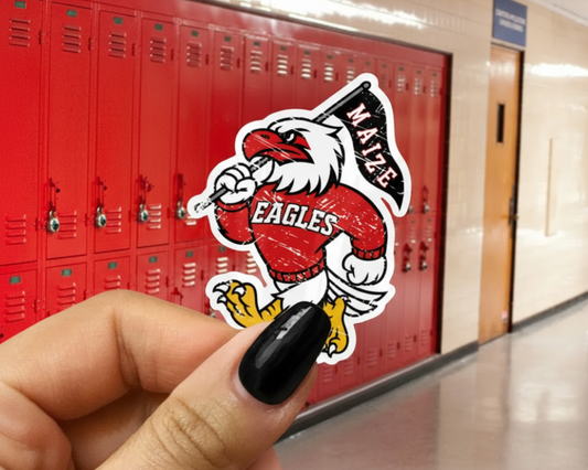 Vintage Maize Eagle Mascot Waterproof Vinyl Sticker (MMS)