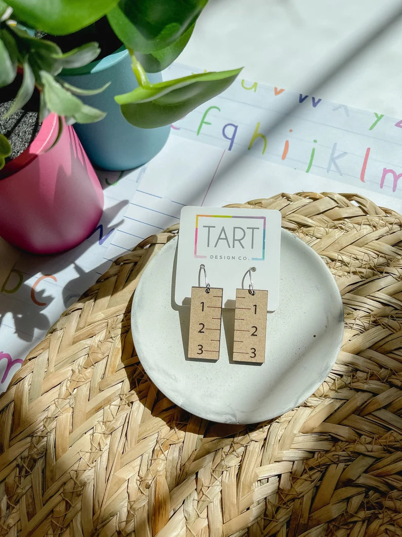 Mini Ruler Teacher Earrings