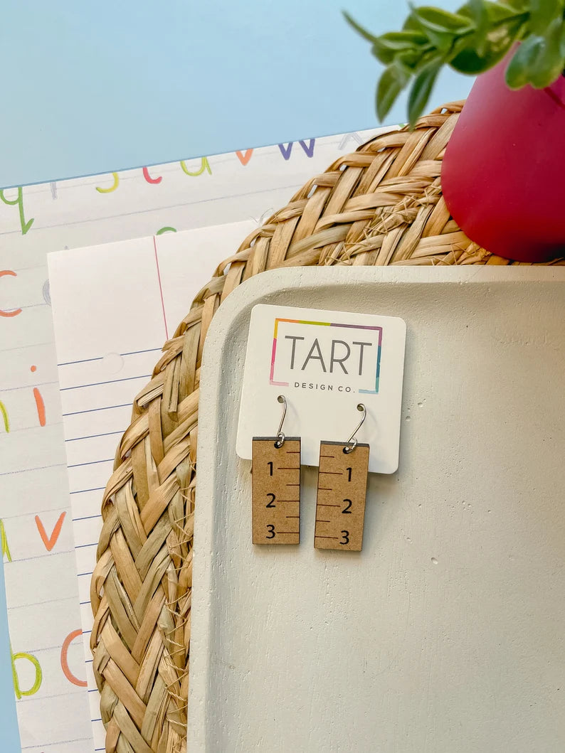 Mini Ruler Teacher Earrings