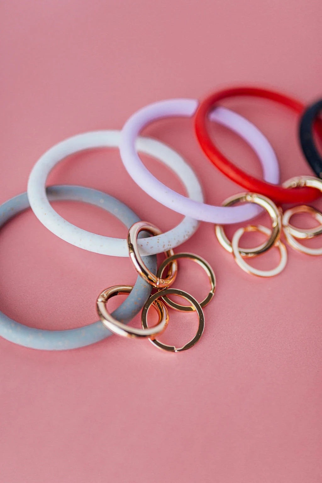 Jelly Key Ring Bangle / Glitter Silicone Key Ring