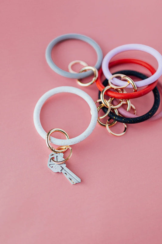 Jelly Key Ring Bangle / Glitter Silicone Key Ring