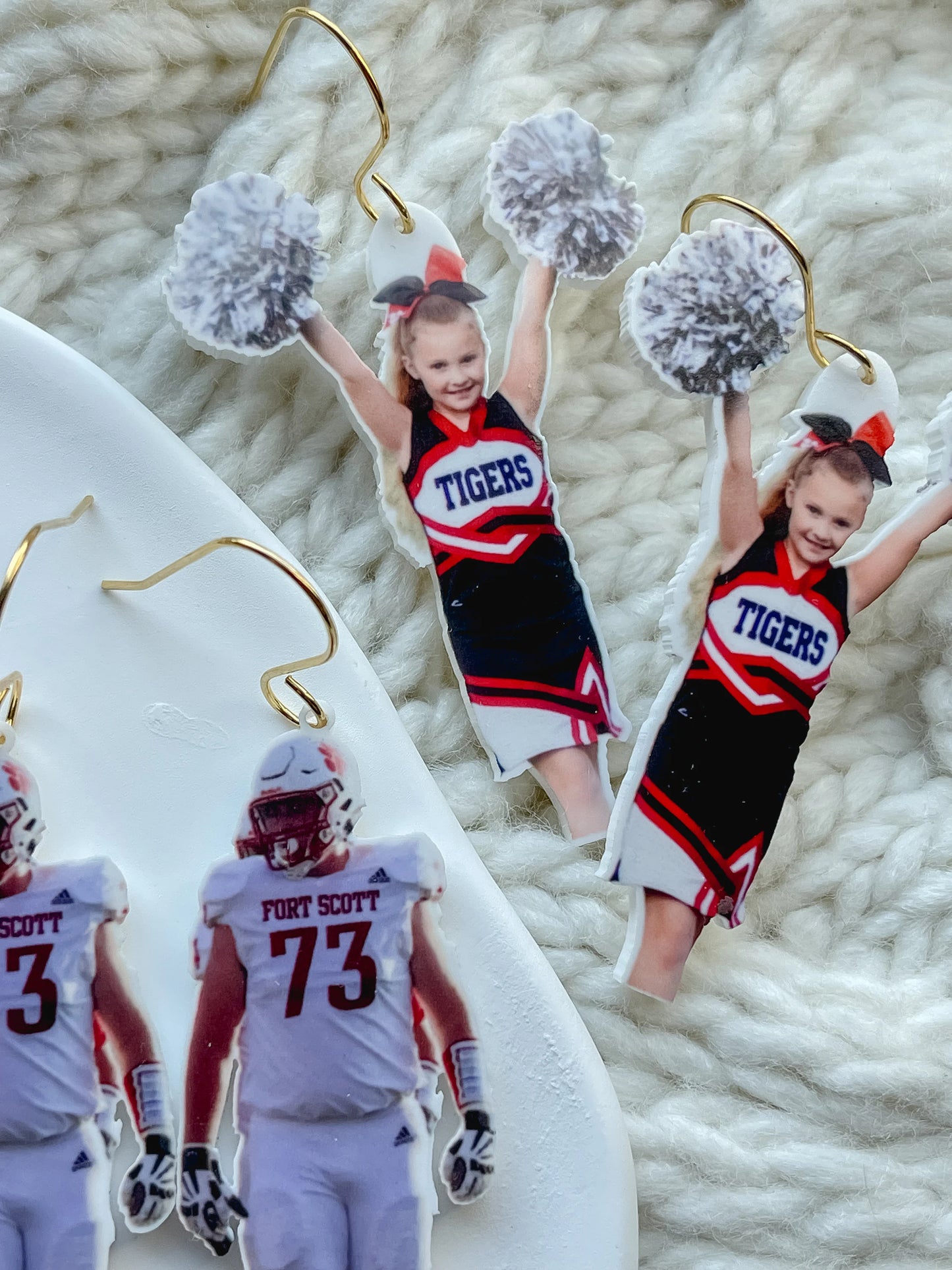 Game Day Student Athlete Photo Earrings / Custom Photo Earrings