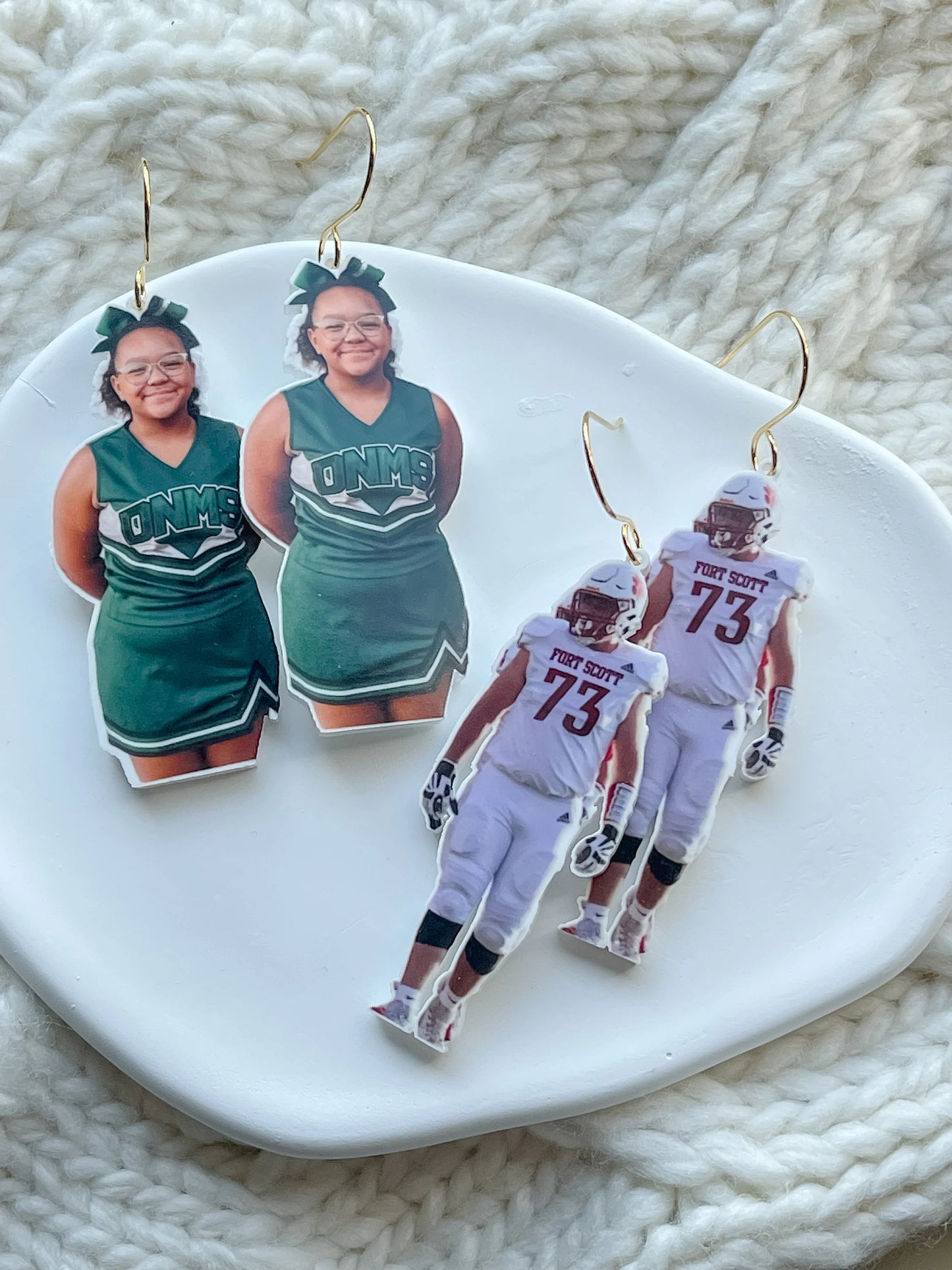 Game Day Student Athlete Photo Earrings / Custom Photo Earrings