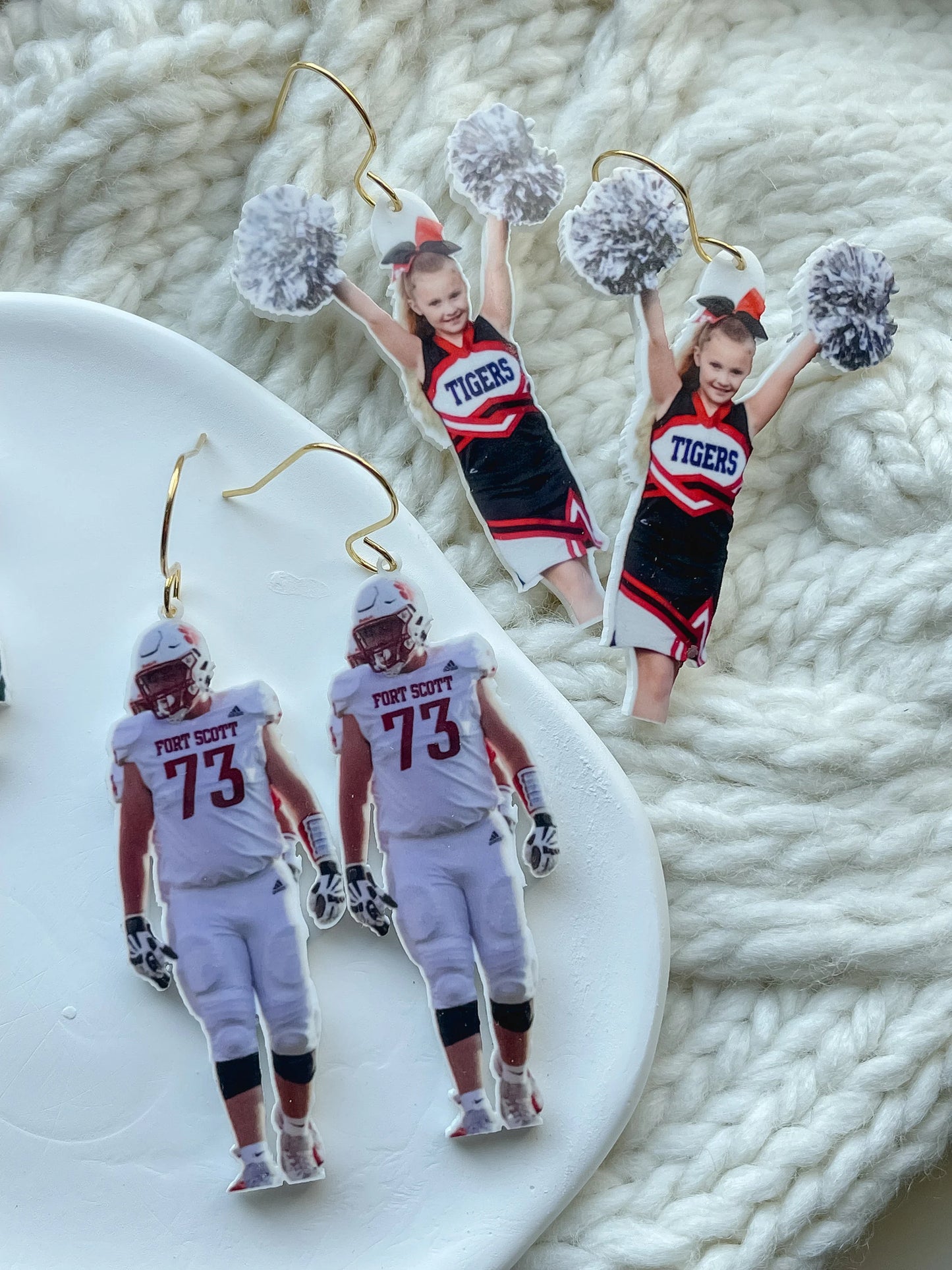 Game Day Student Athlete Photo Earrings / Custom Photo Earrings