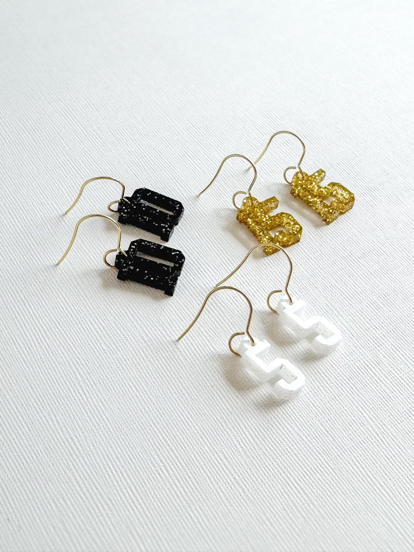 Mini Jersey Number Earrings / Custom Sports Jersey Number Earrings