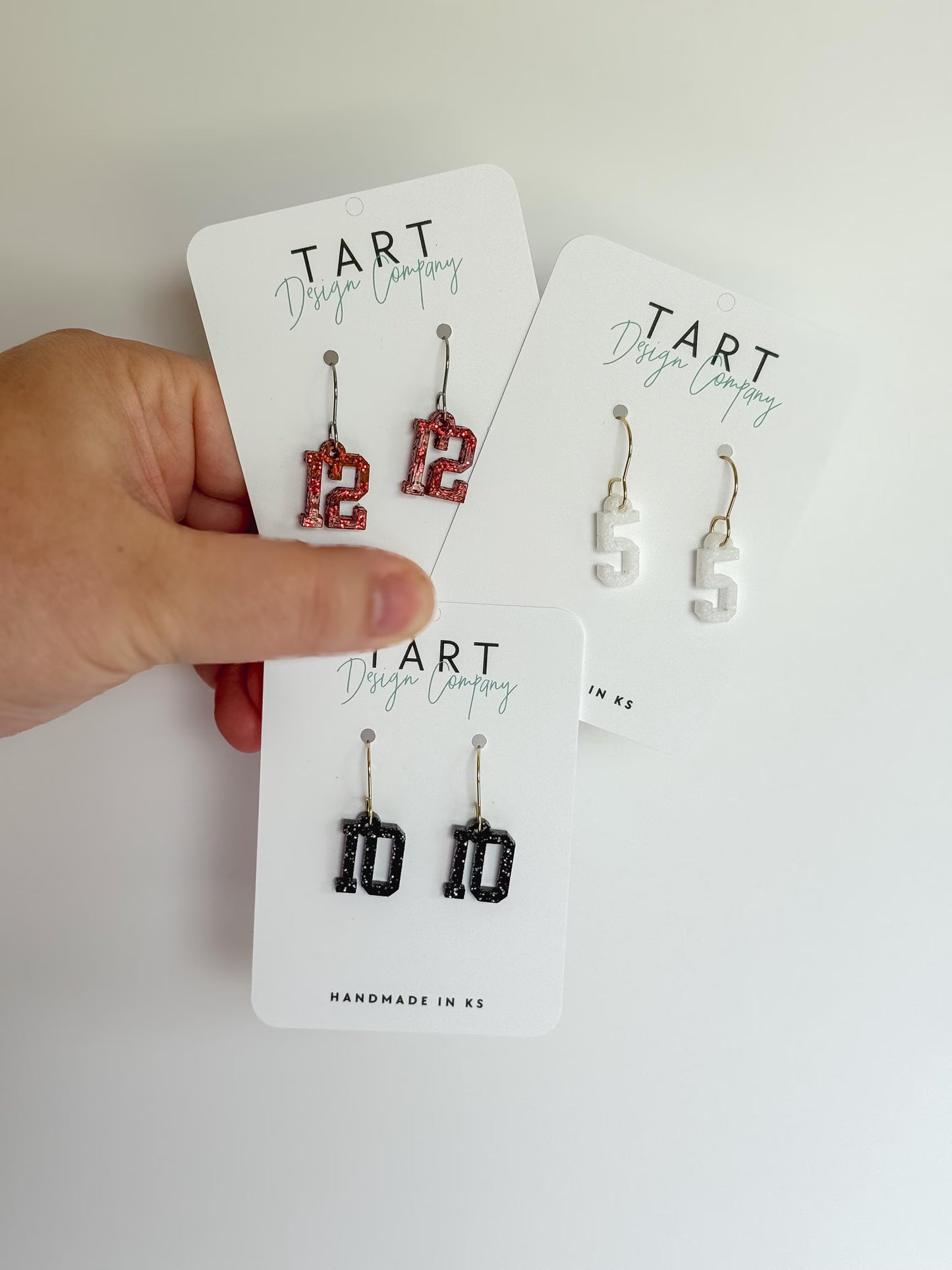 Mini Jersey Number Earrings / Custom Sports Jersey Number Earrings