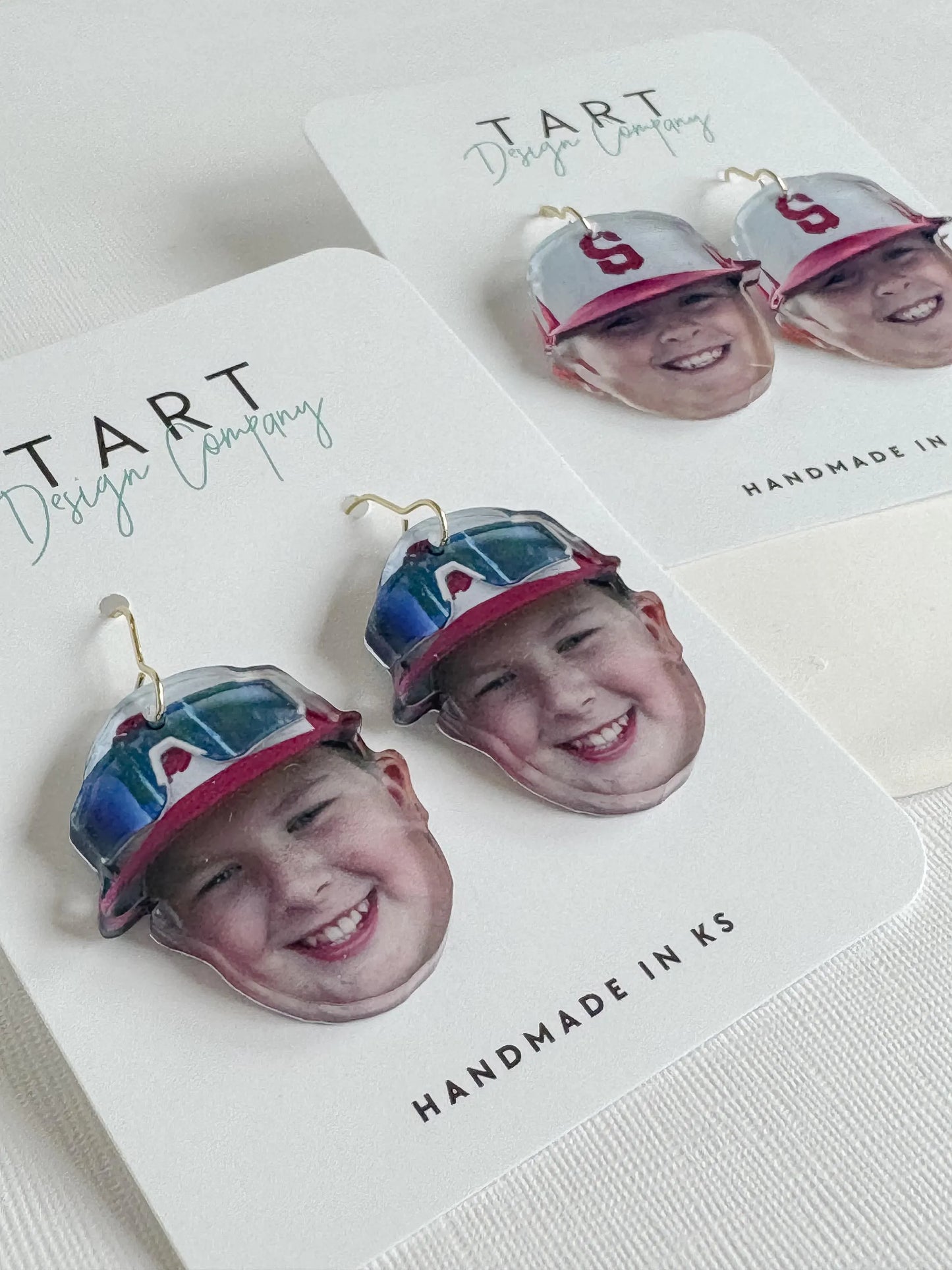 Game Day Student Athlete Face Photo Earrings