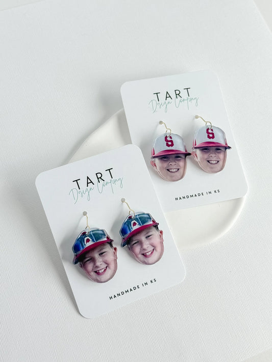 Game Day Student Athlete Face Photo Earrings