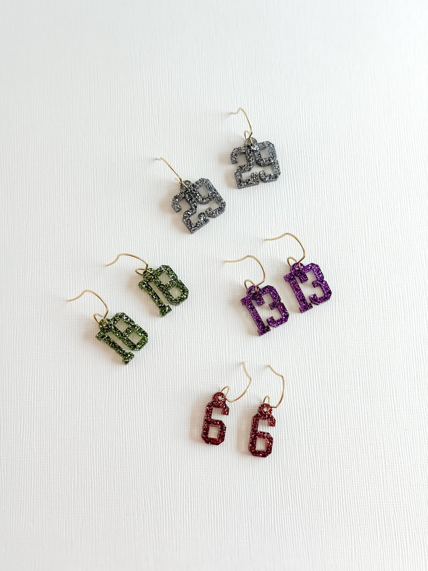 Mini Jersey Number Earrings / Custom Sports Jersey Number Earrings