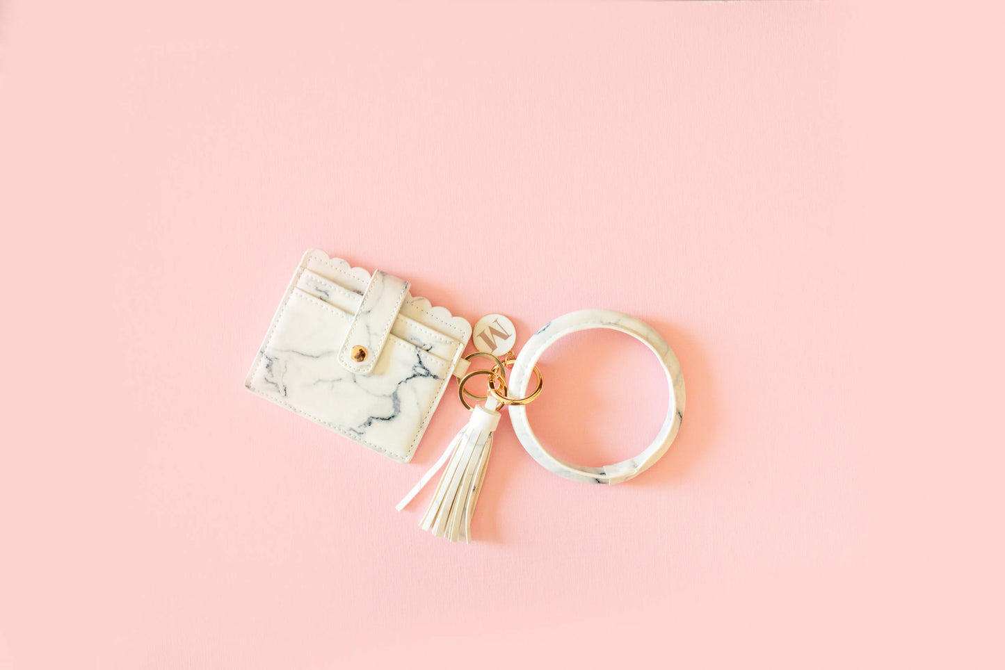 Bracelet Wallet Keychain / O Ring Personalized Leather Keychain Bangle with Wallet