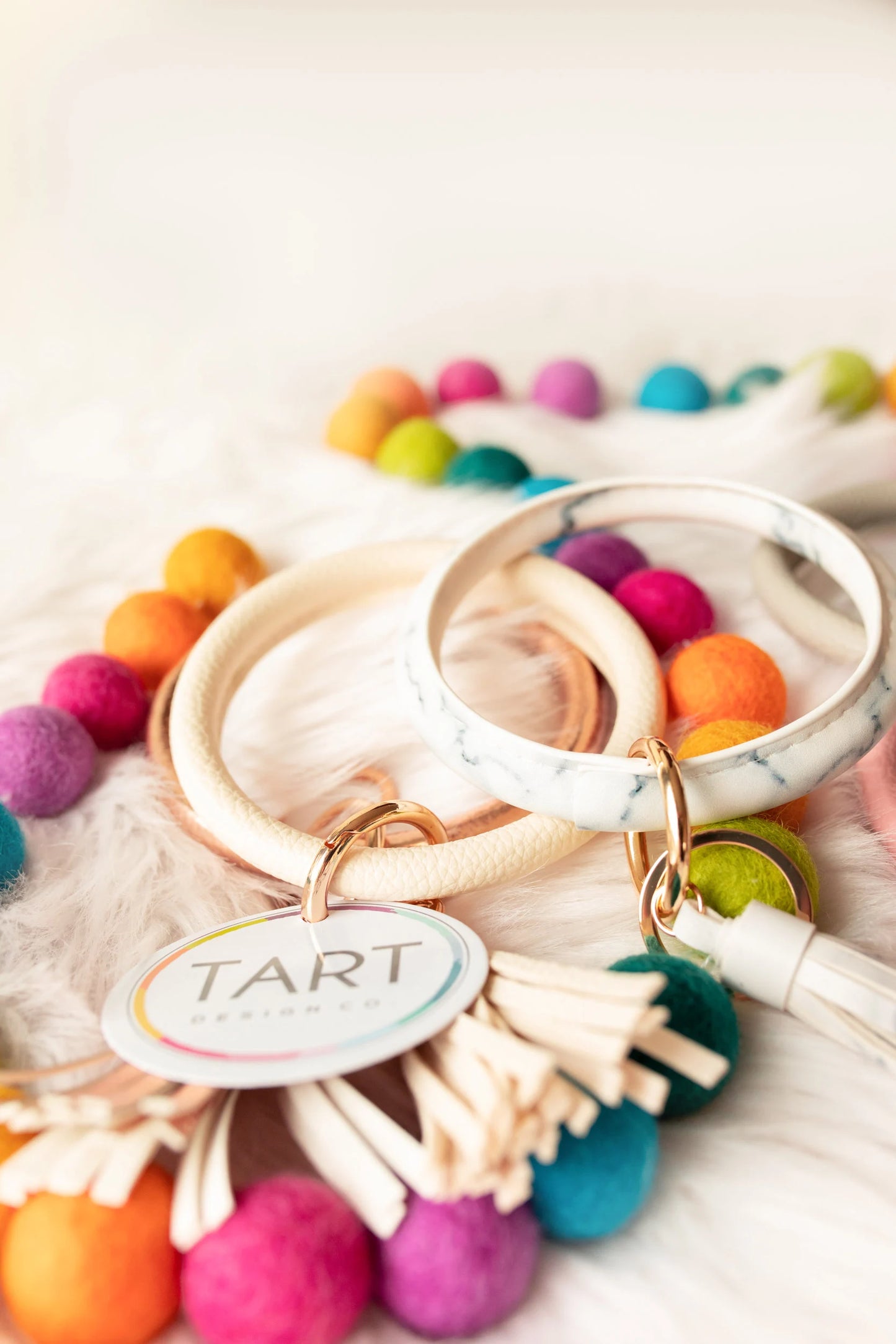 Bracelet Keychain / O Ring Personalized Leather Keychain Bangle