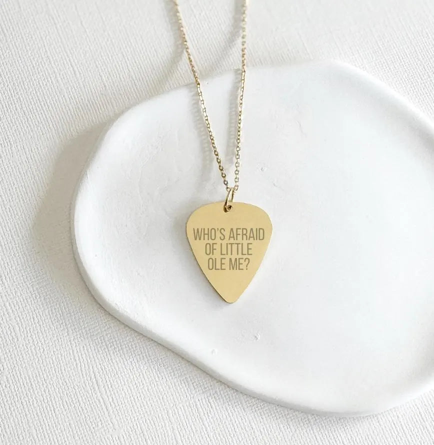 Custom Engraved Lyric Guitar Pick Necklace