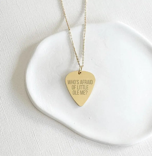 Custom Engraved Lyric Guitar Pick Necklace