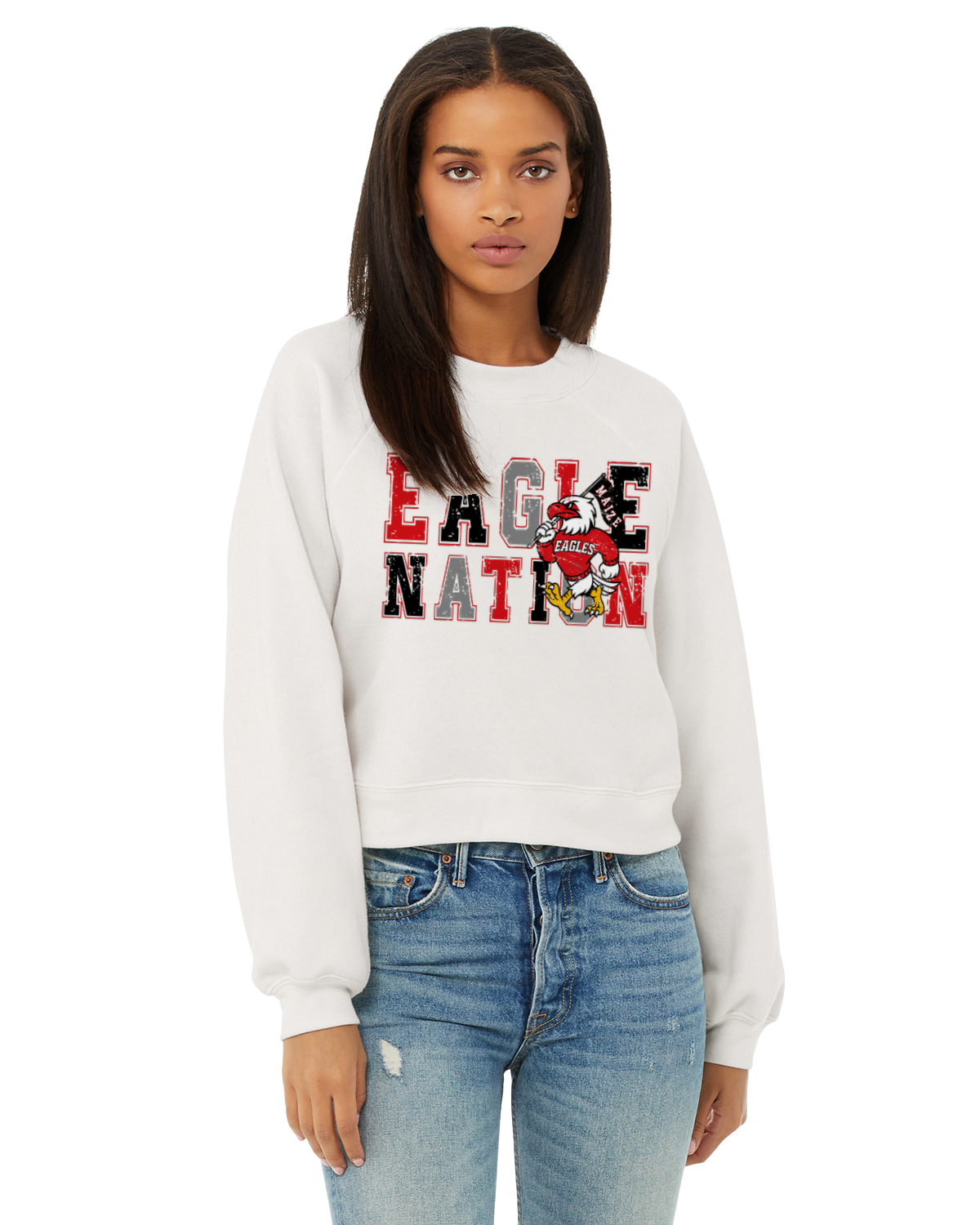 Eagle Nation Crop Vintage Sweatshirt