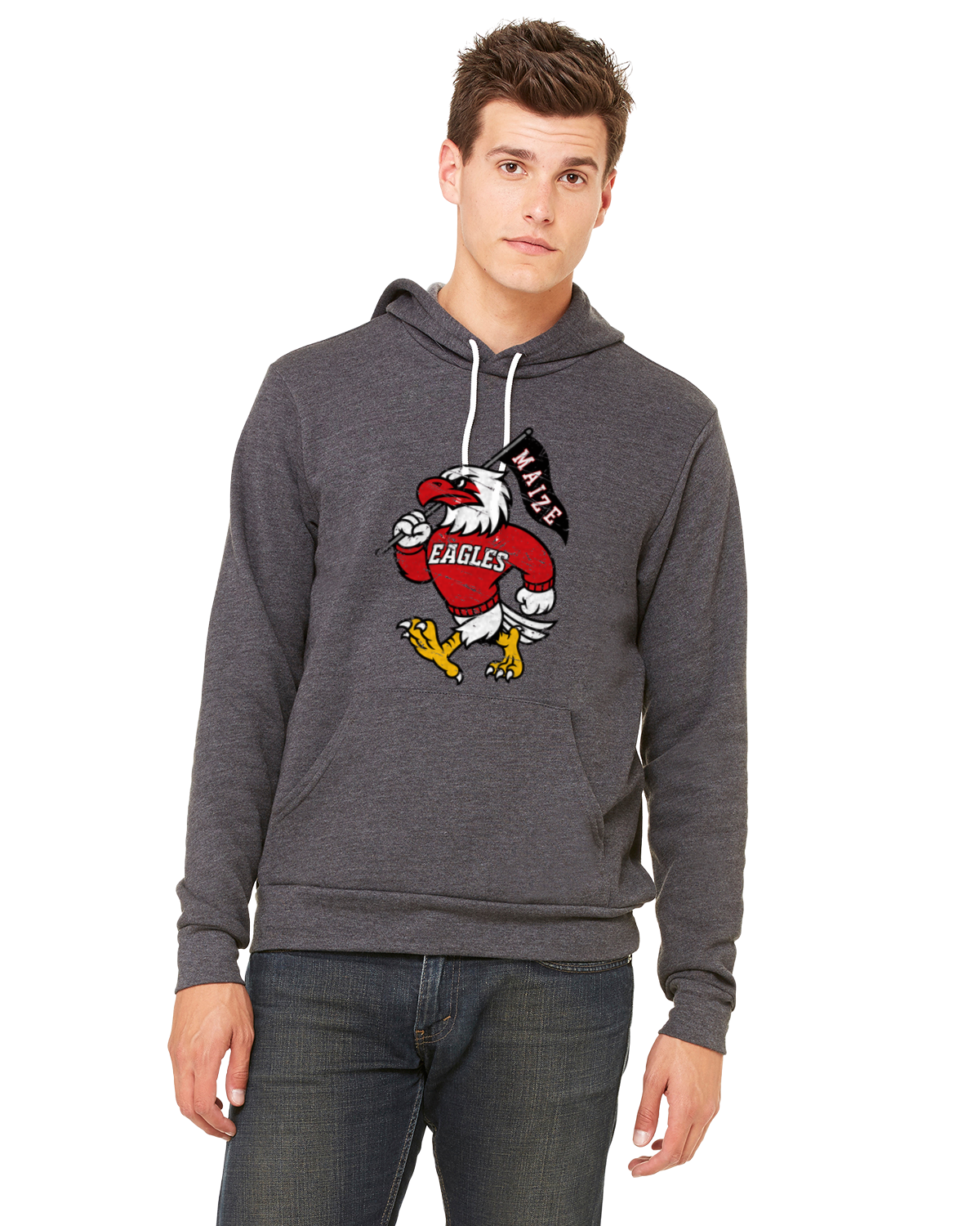 Vintage Eagle Mascot Premium Sponge Hoodie (MMS)